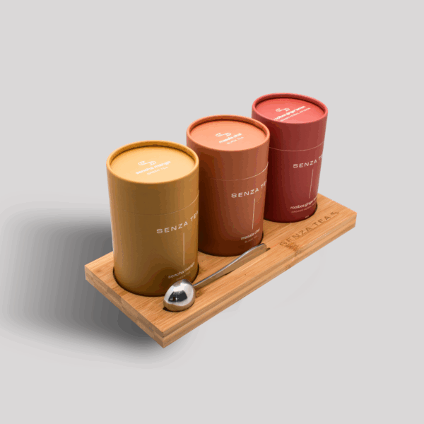 Plateau voor 3 theekokers (incl. maatlepel)